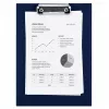 LEAN Metal Clipboard Writing Board A4 Blue - Durable Aluminium Alloy Clipboard with Low-Profile Clip, Retractable Hanging Loop, Holds up to 100 Sheets, Rust-Resistant, for Office, Industrial, Warehouse, Medical, Educational Use