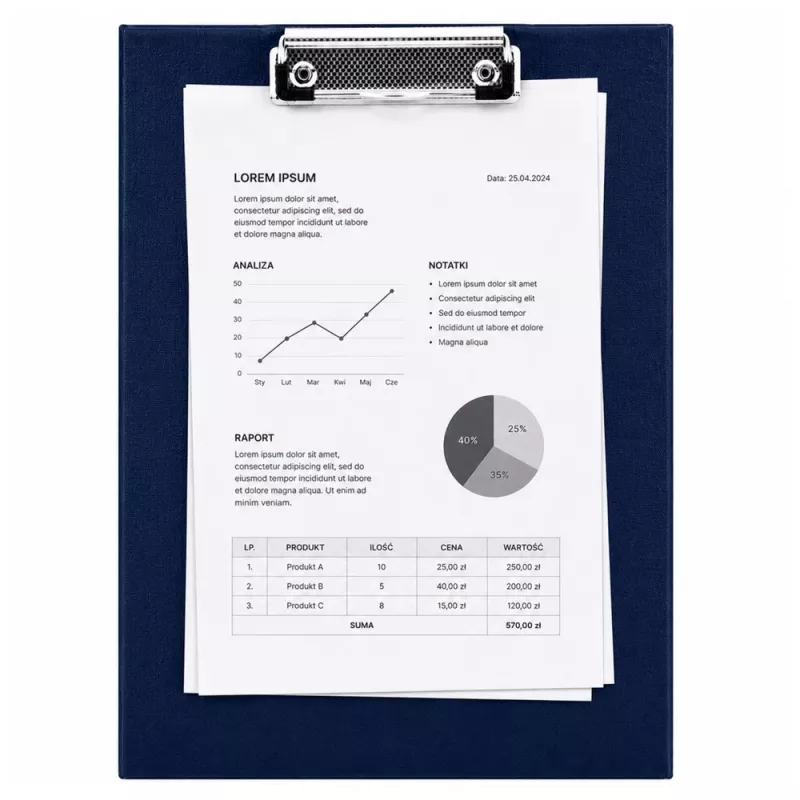 LEAN Metal Clipboard Writing Board A4 Blue - Durable Aluminium Alloy Clipboard with Low-Profile Clip, Retractable Hanging Loop, Holds up to 100 Sheets, Rust-Resistant, for Office, Industrial, Warehouse, Medical, Educational Use