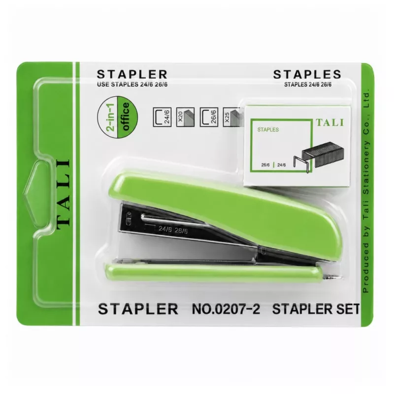 LEAN Metal Office Stapler Up to 25 Sheets 24/6 26/6 Staples Green