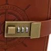 LEAN Notebook Diary Password Notebook Eco Leather Brown With Rudder A5
