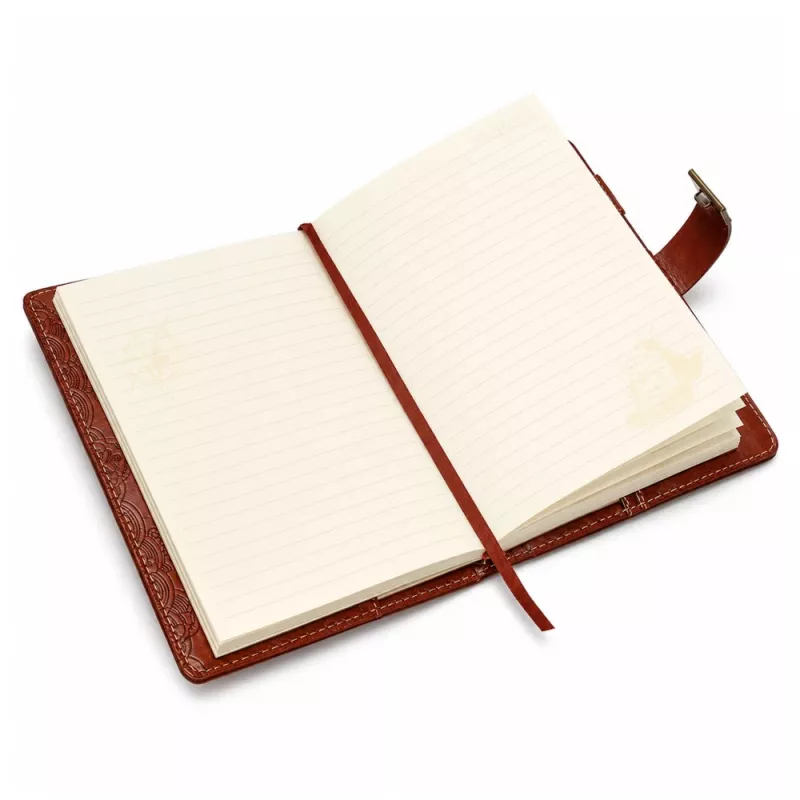 LEAN Notebook Diary Password Notebook Eco Leather Brown With Rudder A5