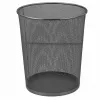 LEAN Office Waste Bin Metal Mesh Round Silver 19 L