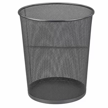 LEAN Office Waste Bin Metal Mesh Round Silver 19 L