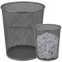 LEAN Office Waste Bin Metal Mesh Round Silver 19 L