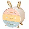 LEAN Organizer with Drawers for Jewelry, 3-Drawer Desk Box, Rabbit