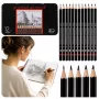 LEAN Professional Set of Sketching Pencils in a Metal Box 12 Pcs.