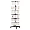LEAN Rotating Display Shelf Hanger 6-Tier On Wheels Black 40x150cm
