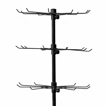 LEAN Rotating Display Stand 5-Tier on Wheels Black 40x150cm, 360° Swivel, Powder-Coated Steel