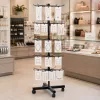 LEAN Rotating Display Stand 5-Tier on Wheels Black 40x150cm, 360° Swivel, Powder-Coated Steel