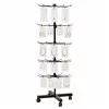 LEAN Rotating Display Stand 5-Tier on Wheels Black 40x150cm, 360° Swivel, Powder-Coated Steel