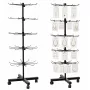 LEAN Rotating Display Stand 5-Tier on Wheels Black 40x150cm, 360° Swivel, Powder-Coated Steel