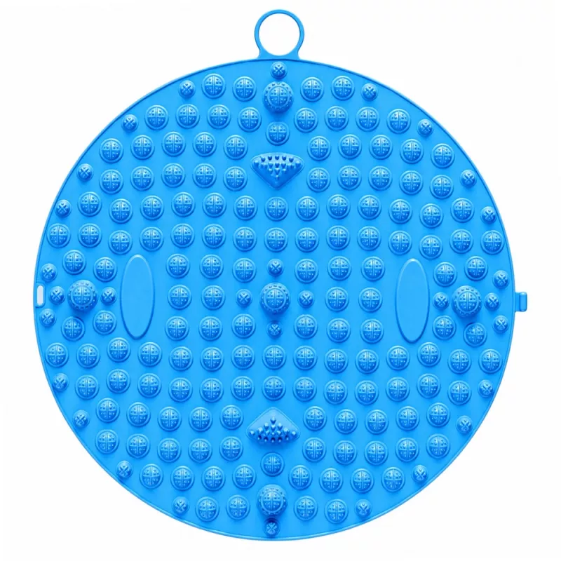 LEAN Round Acupressure Foot Massage Mat with Studs Blue 33 cm
