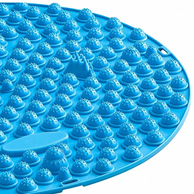 LEAN Round Acupressure Foot Massage Mat with Studs Blue 33 cm