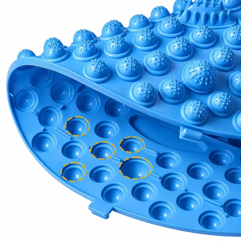 LEAN Round Acupressure Foot Massage Mat with Studs Blue 33 cm