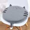 LEAN Round Plush Chair Cushion Cat Gray Soft Seat 40 cm