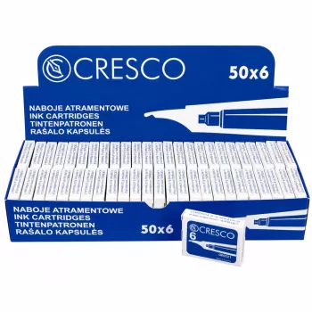 LEAN SCHOOL Blue Ink Cartridges for Fountain Pens 6 pcs CRESCO SADPEX