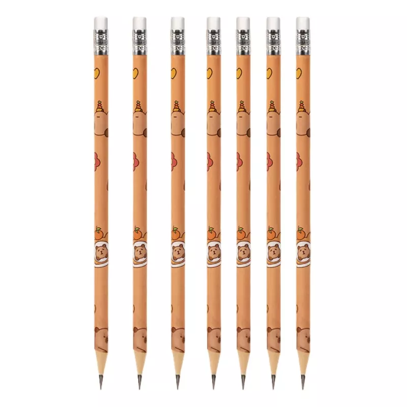 LEAN Set of 30 HB Graphite Pencils with Capybara Eraser in a Tube