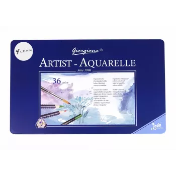 LEAN Set of 36 Watercolor Pencils Metal Container