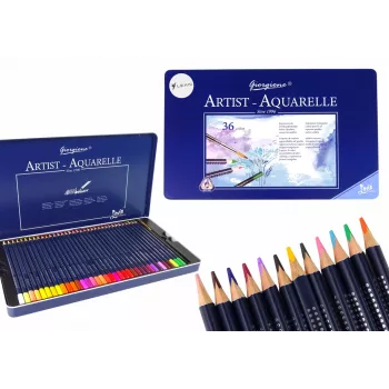LEAN Set of 36 Watercolor Pencils Metal Container