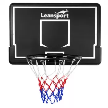 LEAN SPORT 30566 Basketball Hoop and Backboard - 90cm Polycarbonate Board, Wall Mounted, Black/Red
