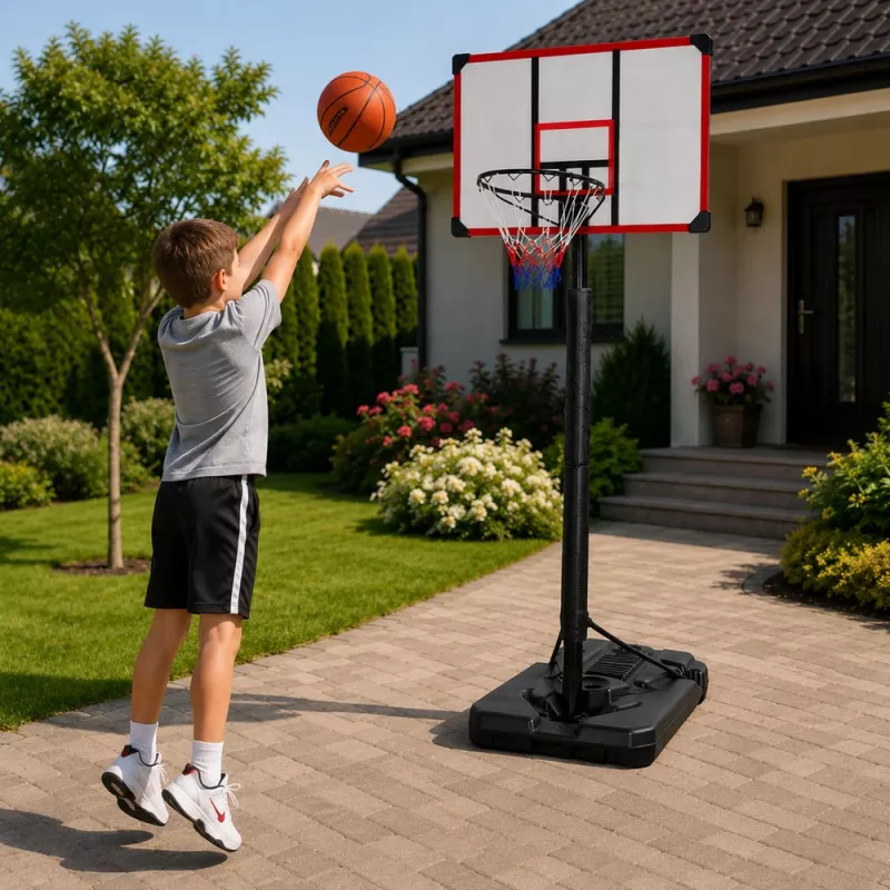 LEAN SPORT Basketball Basket Mobile Adjustable Stand 200-305cm