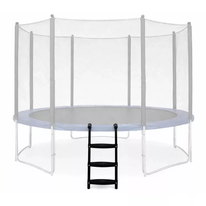LEAN SPORT BEST 97 cm Trampoline Ladder – 2-Step Non-Slip Steel, Universal Fit, Black