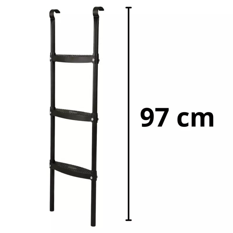 LEAN SPORT BEST 97 cm Trampoline Ladder – 2-Step Non-Slip Steel, Universal Fit, Black