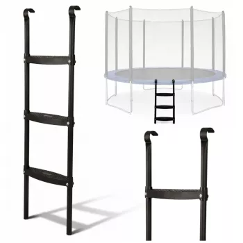 LEAN SPORT BEST 97 cm Trampoline Ladder – 2-Step Non-Slip Steel, Universal Fit, Black