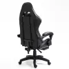 LEAN Swivel Office Gaming Chair with Footrest and Cushions, Black and White