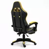LEAN Swivel Office Gaming Chair with Footrest and Cushions, Black and Yellow