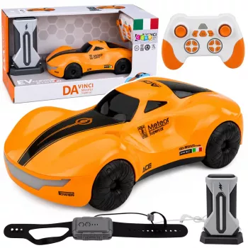 LEAN TOYS 1:16 2.4GHz 4WD RC Drift Car with Smoke Effect, LED Lights and Sound, Orange