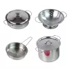 LEAN TOYS 15-Piece Pretend Play Kitchen Cookware Playset for Kids Ages 3+ | Pots, Pans, Utensils, Plates, Cups, Cutting Board & Play Food | Multi-Colour ABS Plastic | Role-Play Cooking Toy