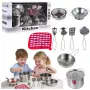 LEAN TOYS 15-Piece Pretend Play Kitchen Cookware Playset for Kids Ages 3+ | Pots, Pans, Utensils, Plates, Cups, Cutting Board & Play Food | Multi-Colour ABS Plastic | Role-Play Cooking Toy