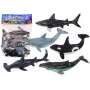 LEAN TOYS 17521 Set of 6 Sea Animal Figures - Orca, Shark, Whale, Dolphin, Turtle & Manta Ray - Multicolour