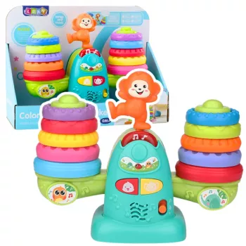 LEAN TOYS 23009 Interactive Educational Monkey Scale for Toddlers - 20 Blocks, Sounds & Melodies