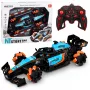 LEAN TOYS 29711 RC Stunt Car 1:10 4WD with 360° Rotation, LED Lights & Smoke Effect (Black/Red)
