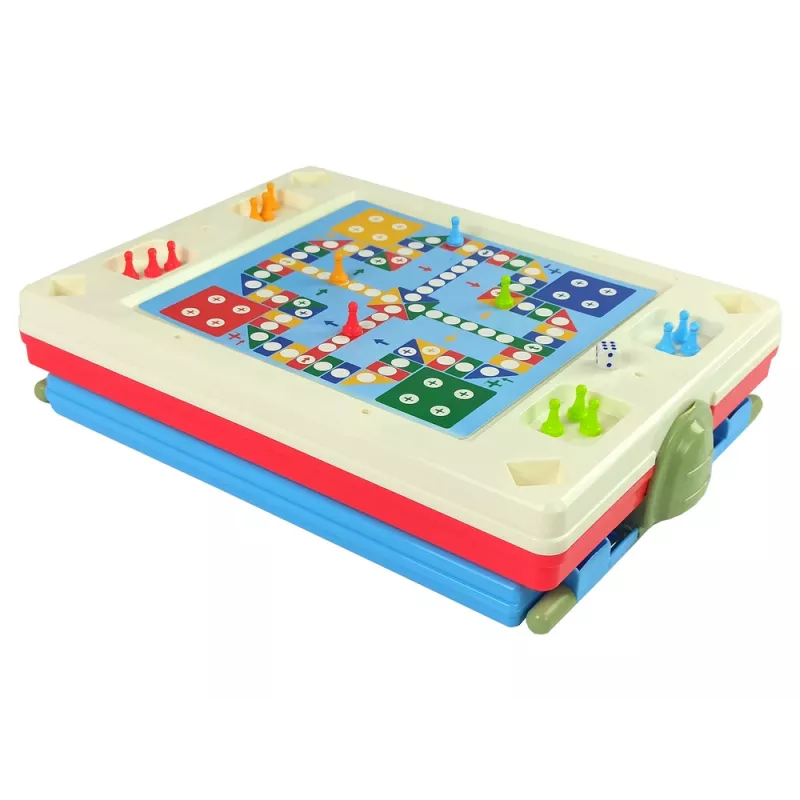 LEAN TOYS 3-in-1 Magnetic-Chalk Board, Blue Table for Games