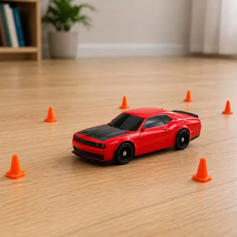 LEAN TOYS 31711 RC Drift Sports Car 4WD 2.4GHz Interchangeable Body Red 1:43