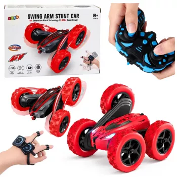 LEAN TOYS 360° Gesture Remote Controlled RC Stunt Car Red