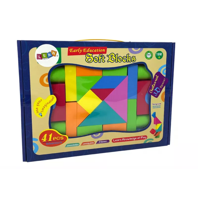 LEAN TOYS 41 Piece Construction Foam Blocks for Kids