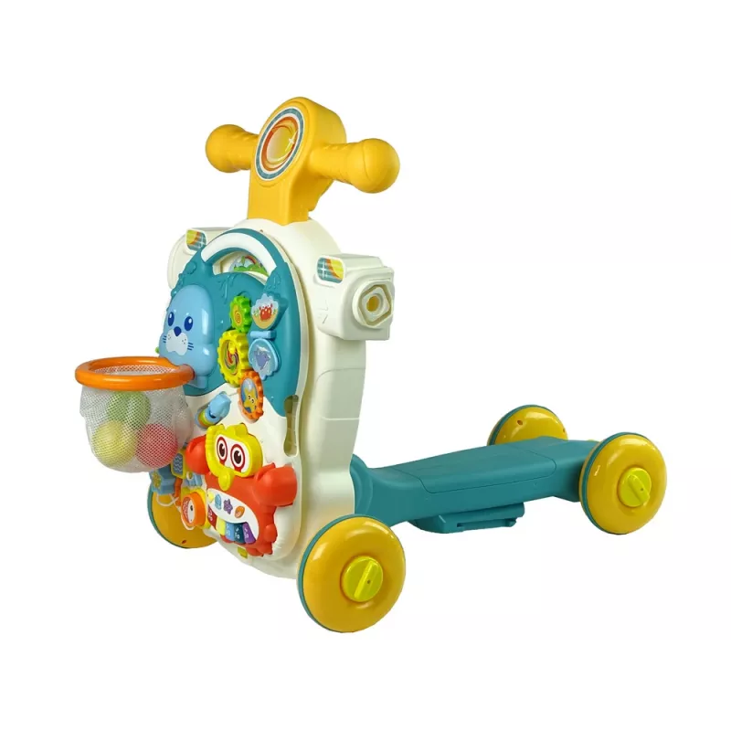 LEAN TOYS 4in1 Pushchair Learning Table Scooter Bike For Baby Blue