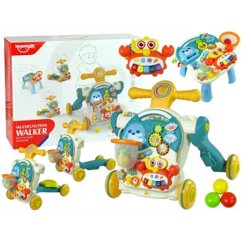 LEAN TOYS 4in1 Pushchair Learning Table Scooter Bike For Baby Blue