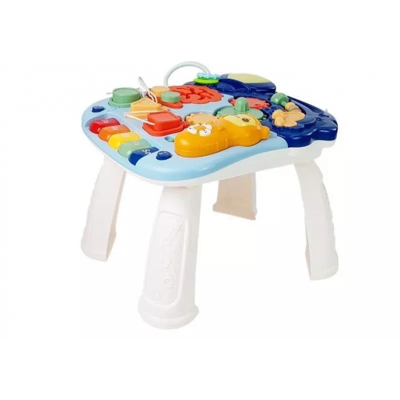 LEAN TOYS 7589 Interactive Push Walker Table Panel, 2-in-1 Baby Activity Walker with Lights, Sounds, and Educational Panel