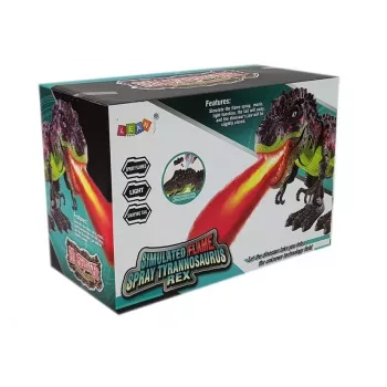 LEAN TOYS 7740 Battery-Powered Interactive T-Rex Dinosaur with Egg Laying, Steam Mist, Sound & Light Effects - Green