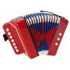 LEAN TOYS Accordion Instrument for Little Musicians – Red, 7 Treble Keys, Diatonic, Ages 3+