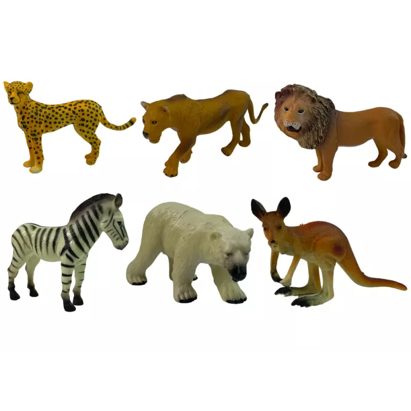LEAN TOYS Africa Wildlife Figurine Set Kangaroo Zebra