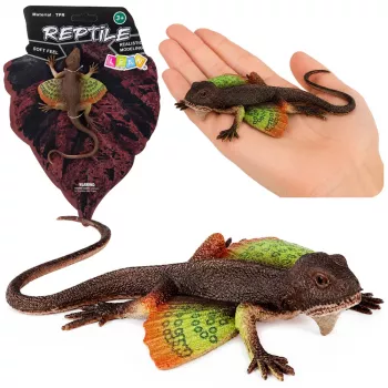 LEAN TOYS Agama Lizard Webbed Rubber Figure Stretchable Realistic 13 cm