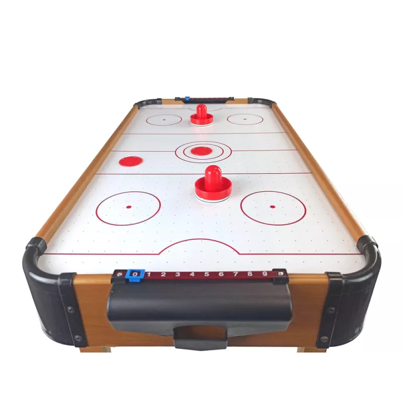 LEAN TOYS 2-in-1 Air Hockey and Foosball Game Table, Electric Blower, MDF, Black