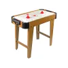LEAN TOYS 2-in-1 Air Hockey and Foosball Game Table, Electric Blower, MDF, Black