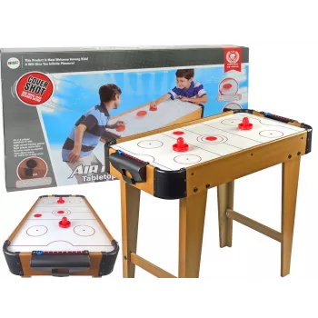 LEAN TOYS 2-in-1 Air Hockey and Foosball Game Table, Electric Blower, MDF, Black